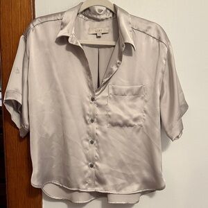 LOFT Silver Satin Blouse